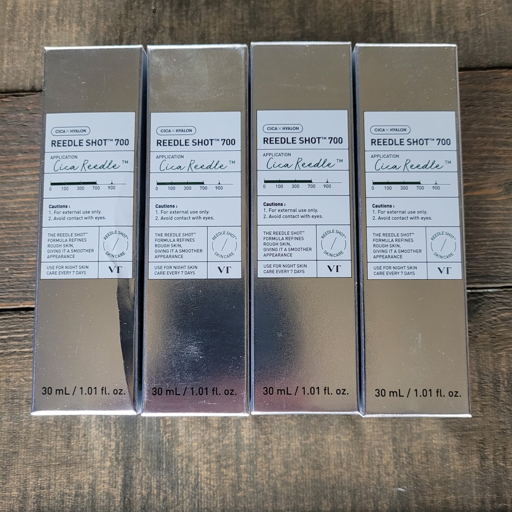 Lot Of 4 VT Cosmetics Cica X Hyalon Reedle Shot 700 Korean Skincare